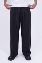 The Belted Wide-Leg Trouser Black