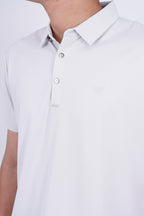 Armani Men's Short-Sleeve Logo Polo Shirt Gray – Essential Luxury Collection