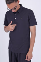 Armani Men's Short-Sleeve Logo Polo Shirt Black – Essential Luxury Collection