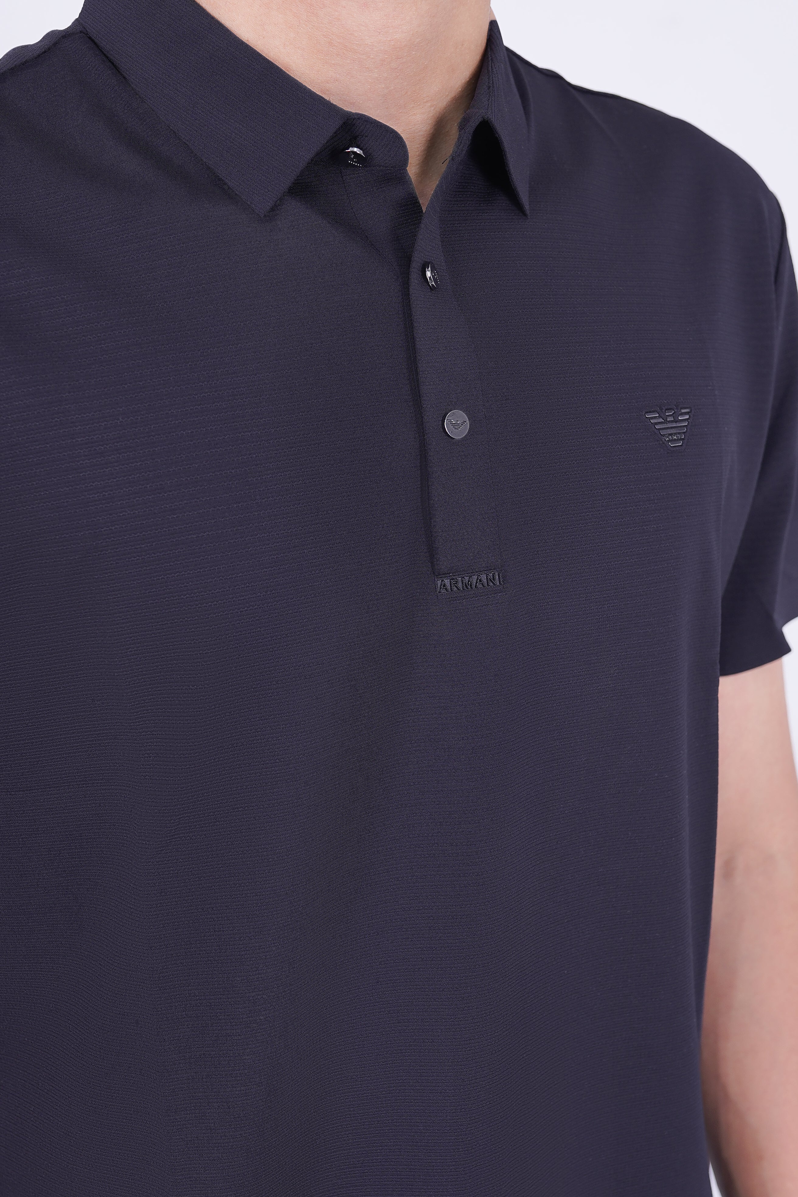 Armani Men's Short-Sleeve Logo Polo Shirt Black – Essential Luxury Collection