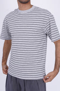 Textured Micro-Stripe Essential T-Shirt