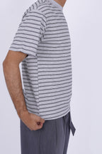 Textured Micro-Stripe Essential T-Shirt