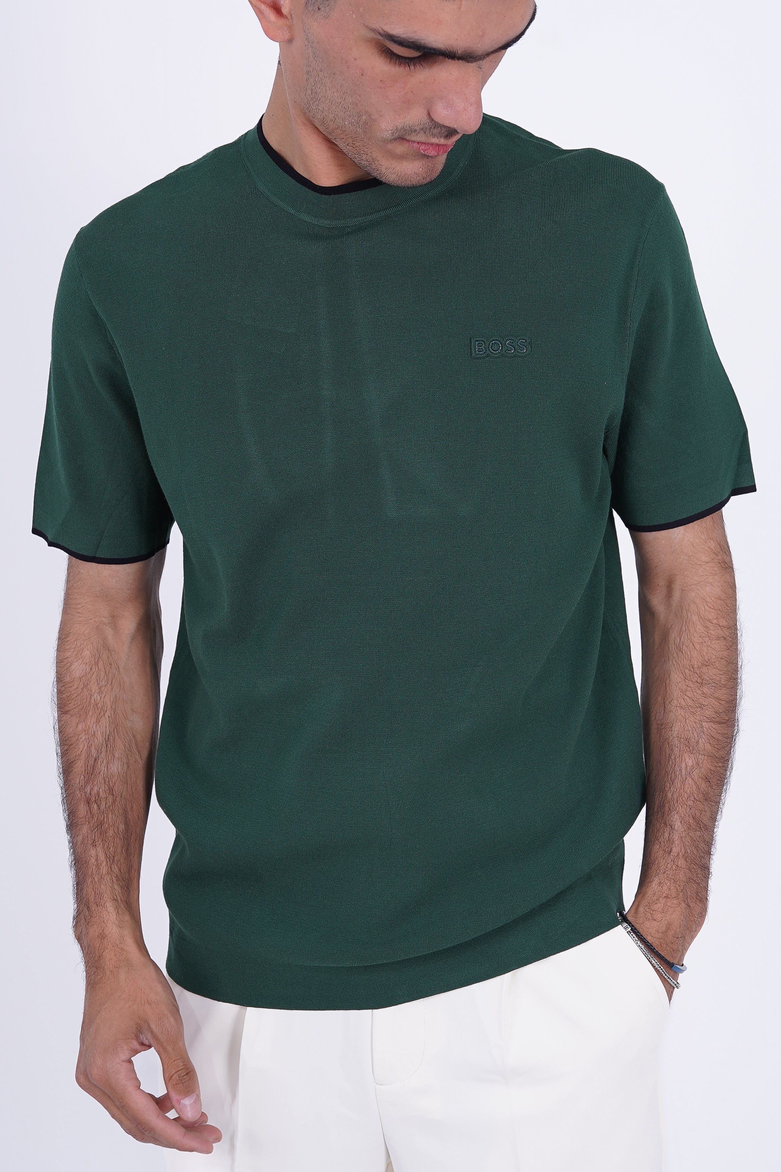 BOSS Knitted Slim-Fit T-Shirt