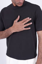 BOSS Knitted Slim-Fit T-Shirt Charcoal Grey