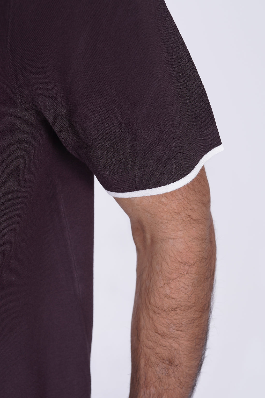 BOSS Knitted Slim-Fit T-Shirt Brown