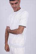 BOSS Knitted Slim-Fit T-Shirt white