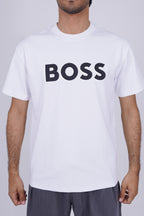 BOSS Men’s 3D Logo Cotton T-Shirt White – Modern Premium Casual Essential