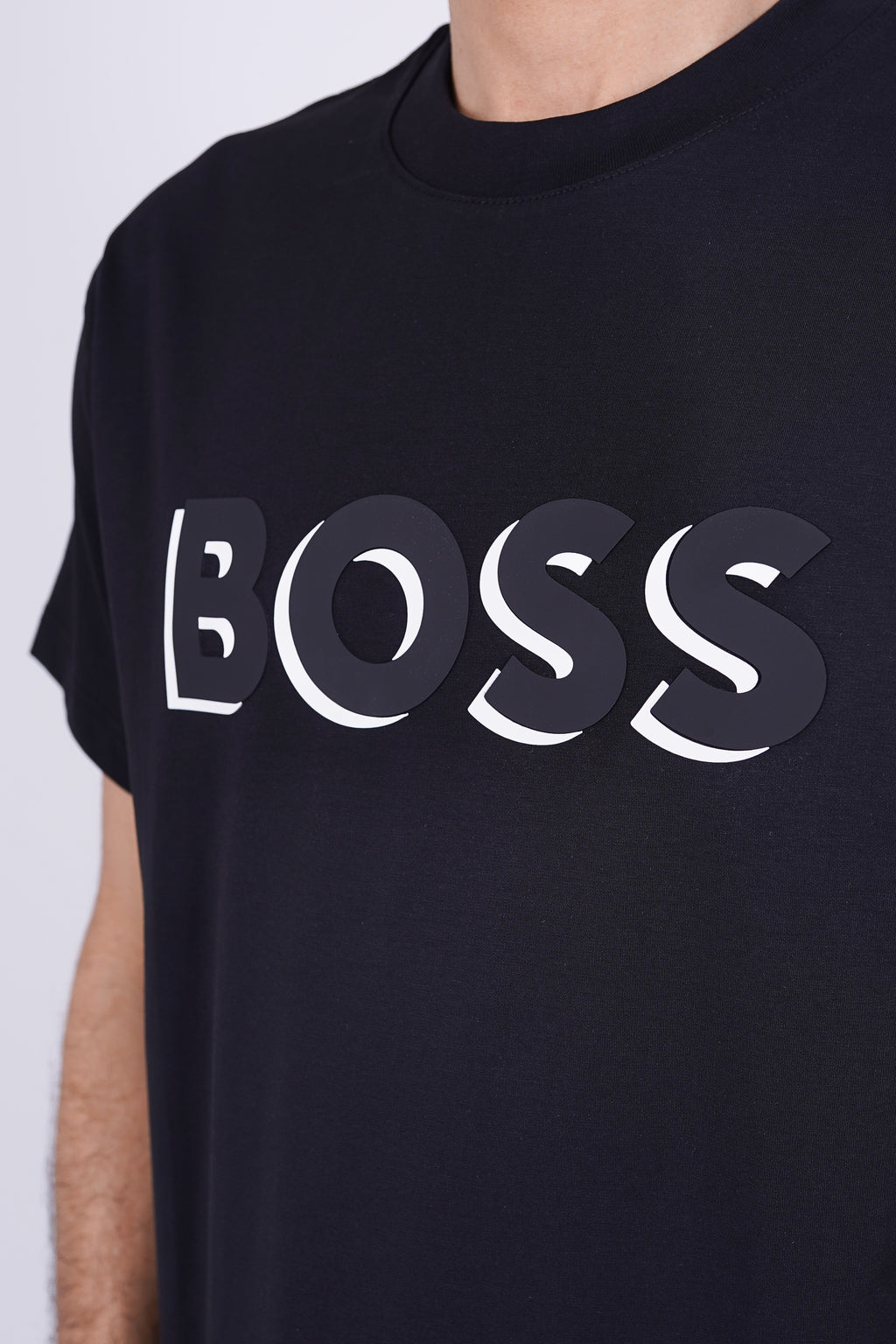 BOSS Men’s 3D Logo Cotton T-Shirt Black – Modern Premium Casual Essential