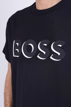 BOSS Men’s 3D Logo Cotton T-Shirt Black – Modern Premium Casual Essential