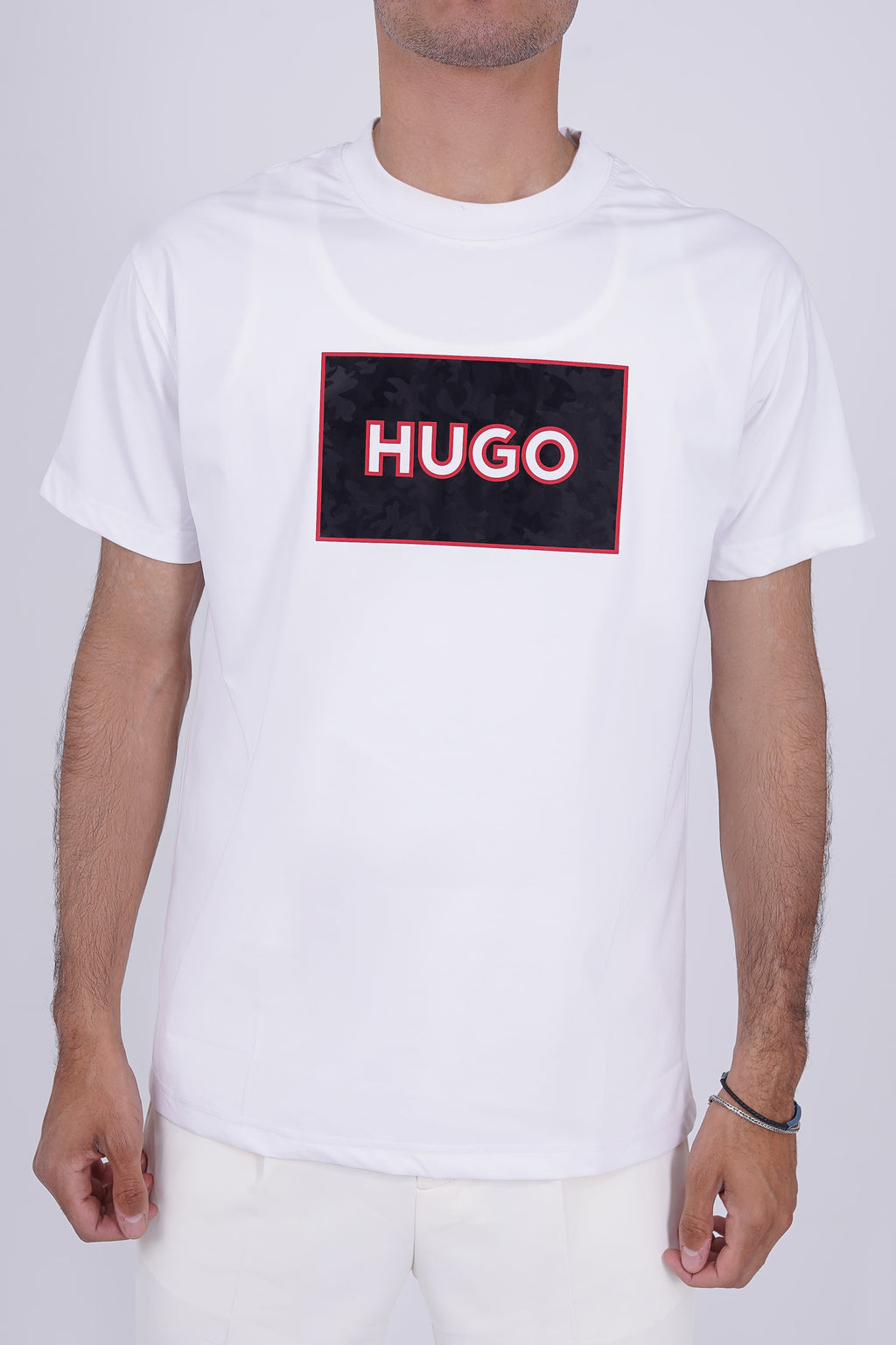 HUGO Camo Box Logo T-Shirt white