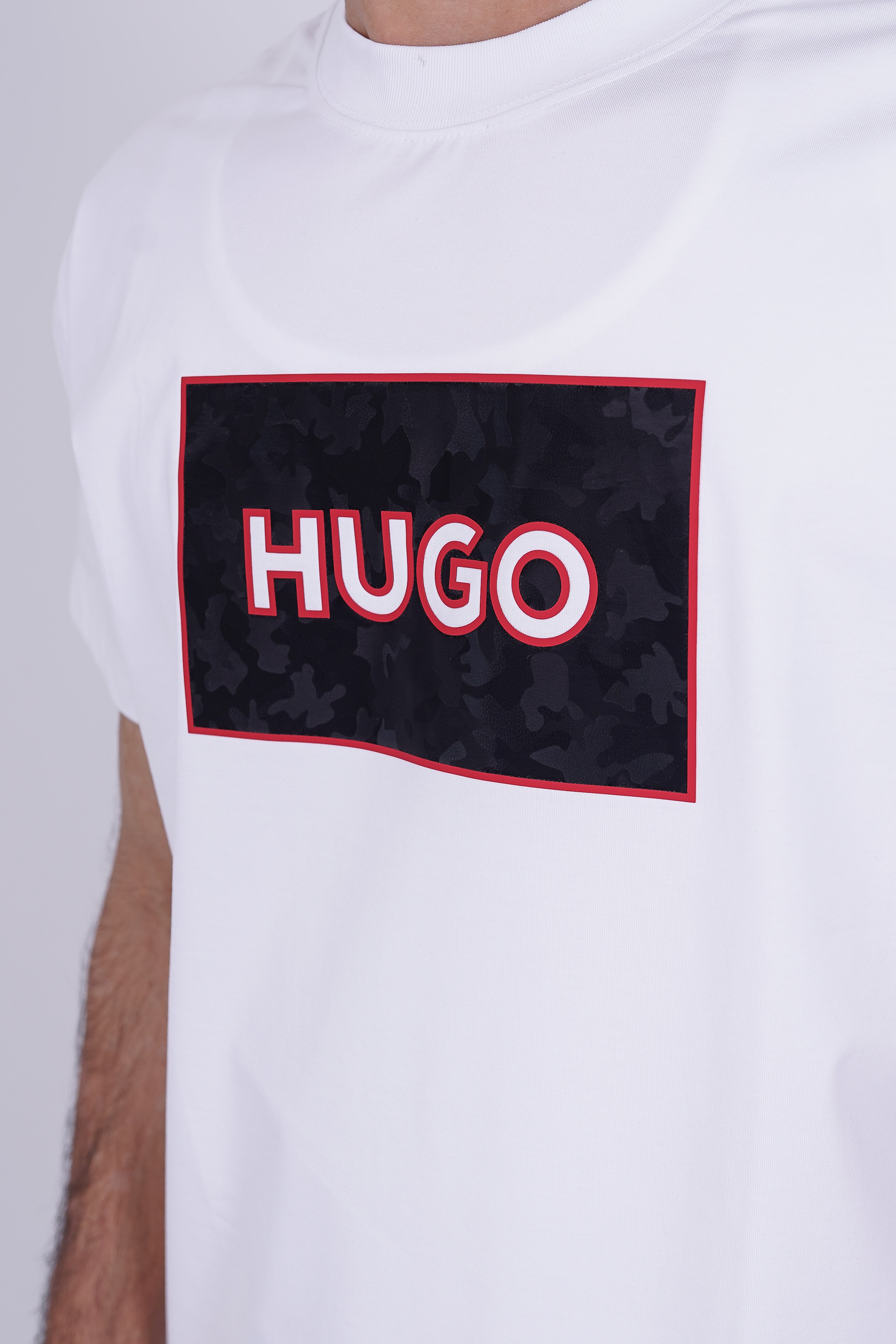 HUGO Camo Box Logo T-Shirt white