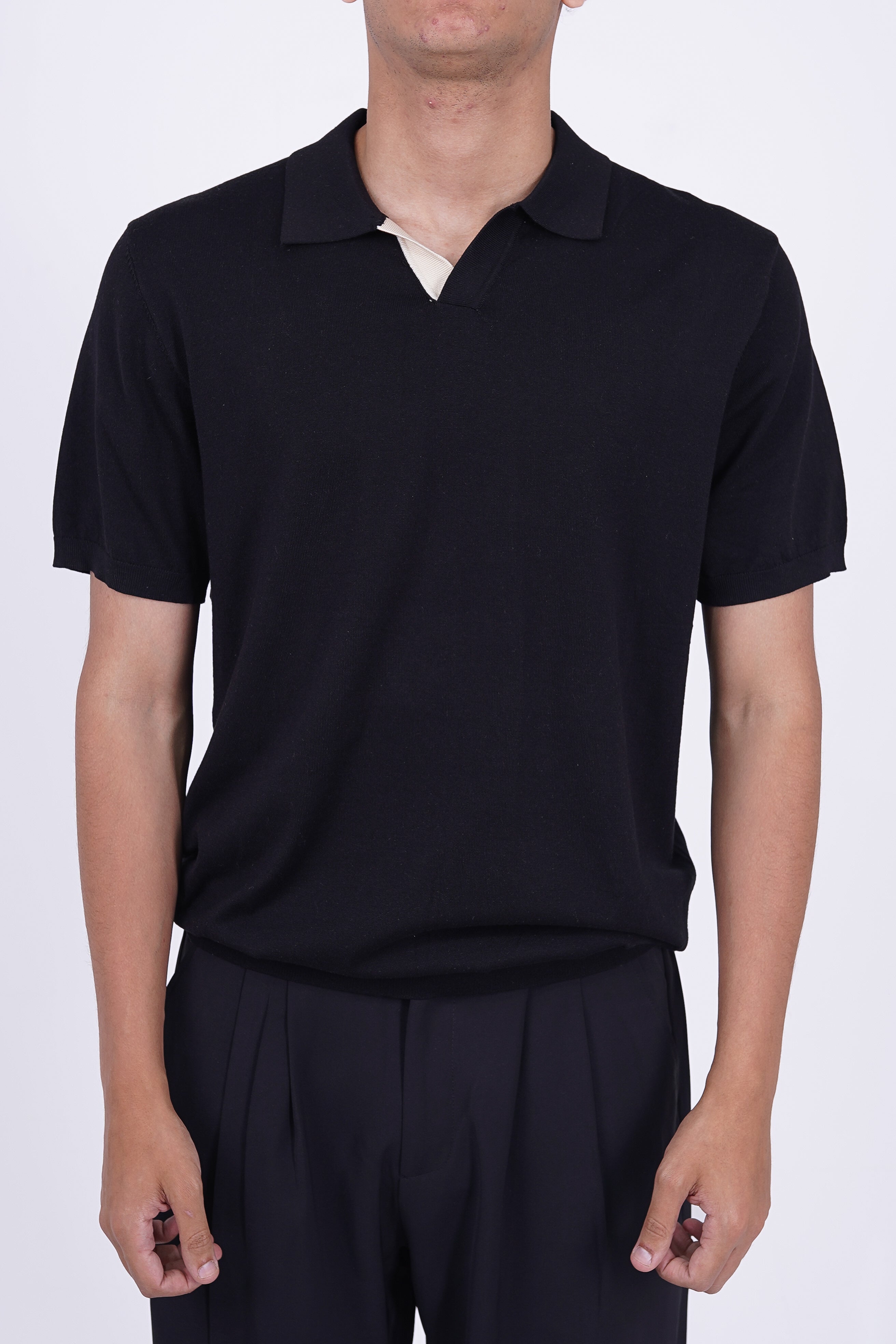 Loro Piana Men's Knitted Polo (black)