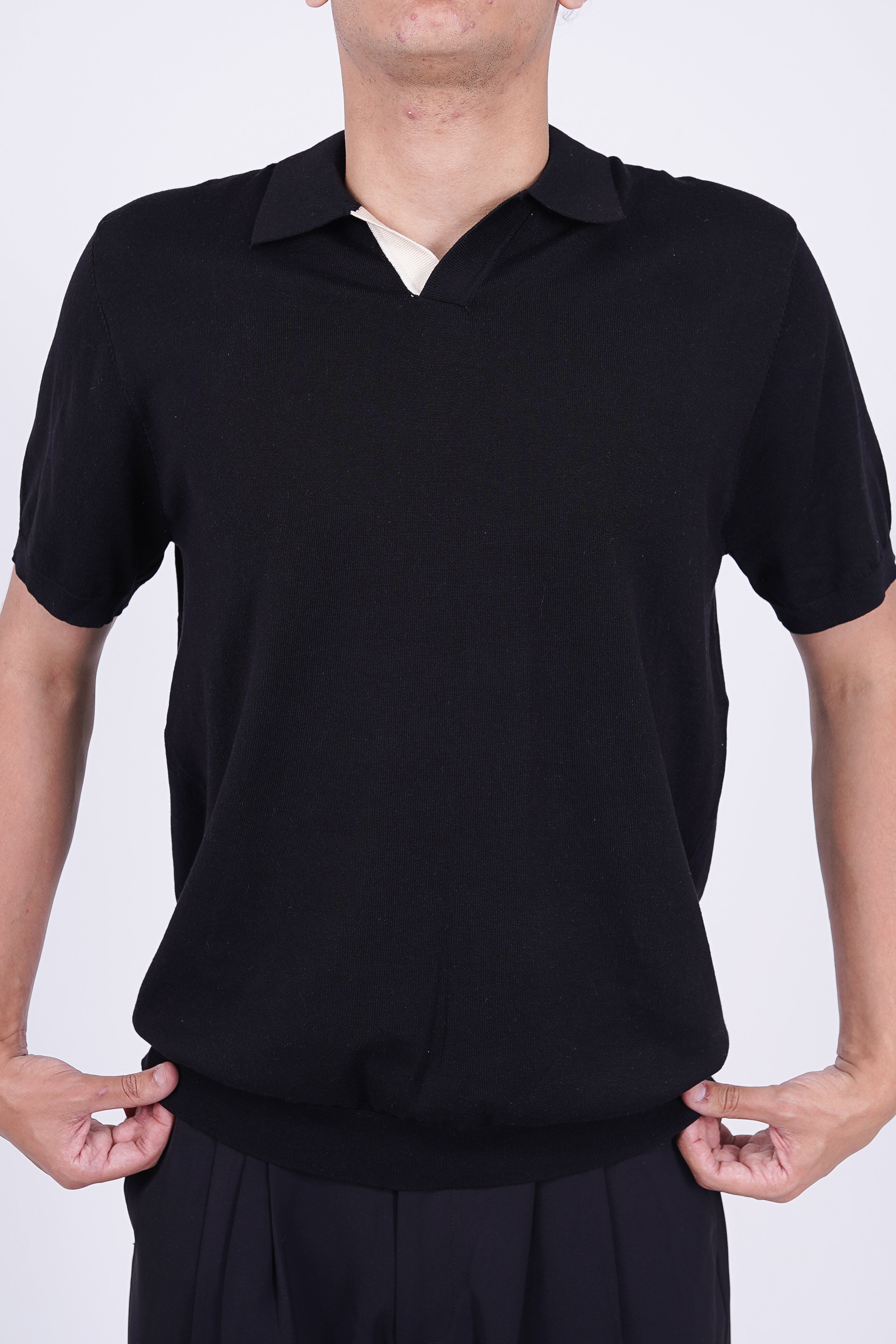 Loro Piana Men's Knitted Polo (black)