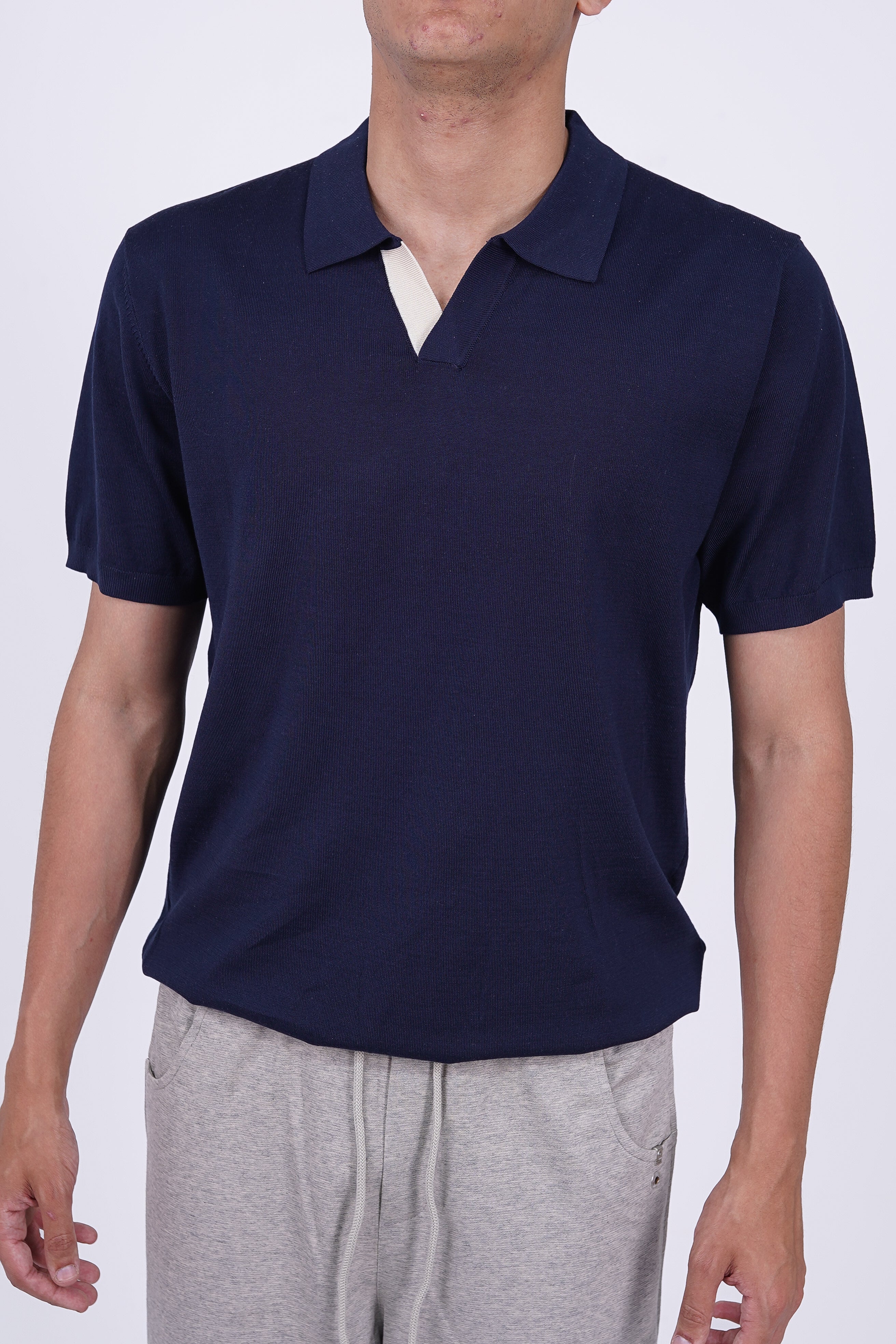 Loro Piana Men's Knitted Polo (navy)