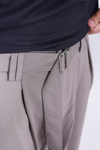 The Belted Wide-Leg Trouser Light Gray