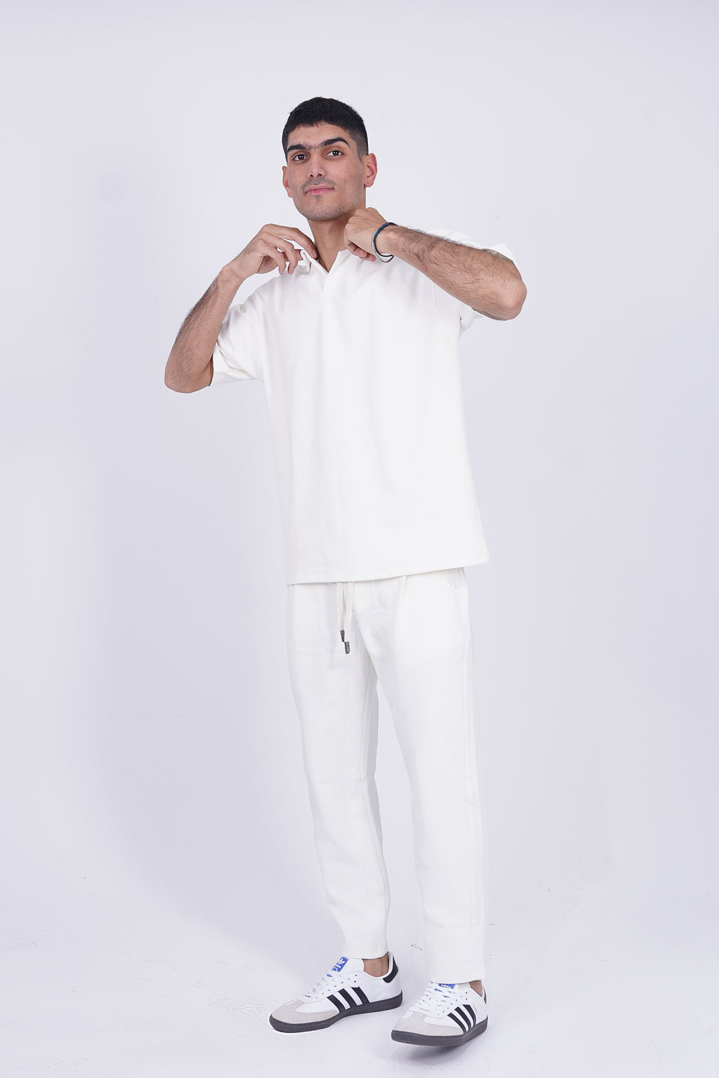 The Relaxed Piqué Lounge Set White