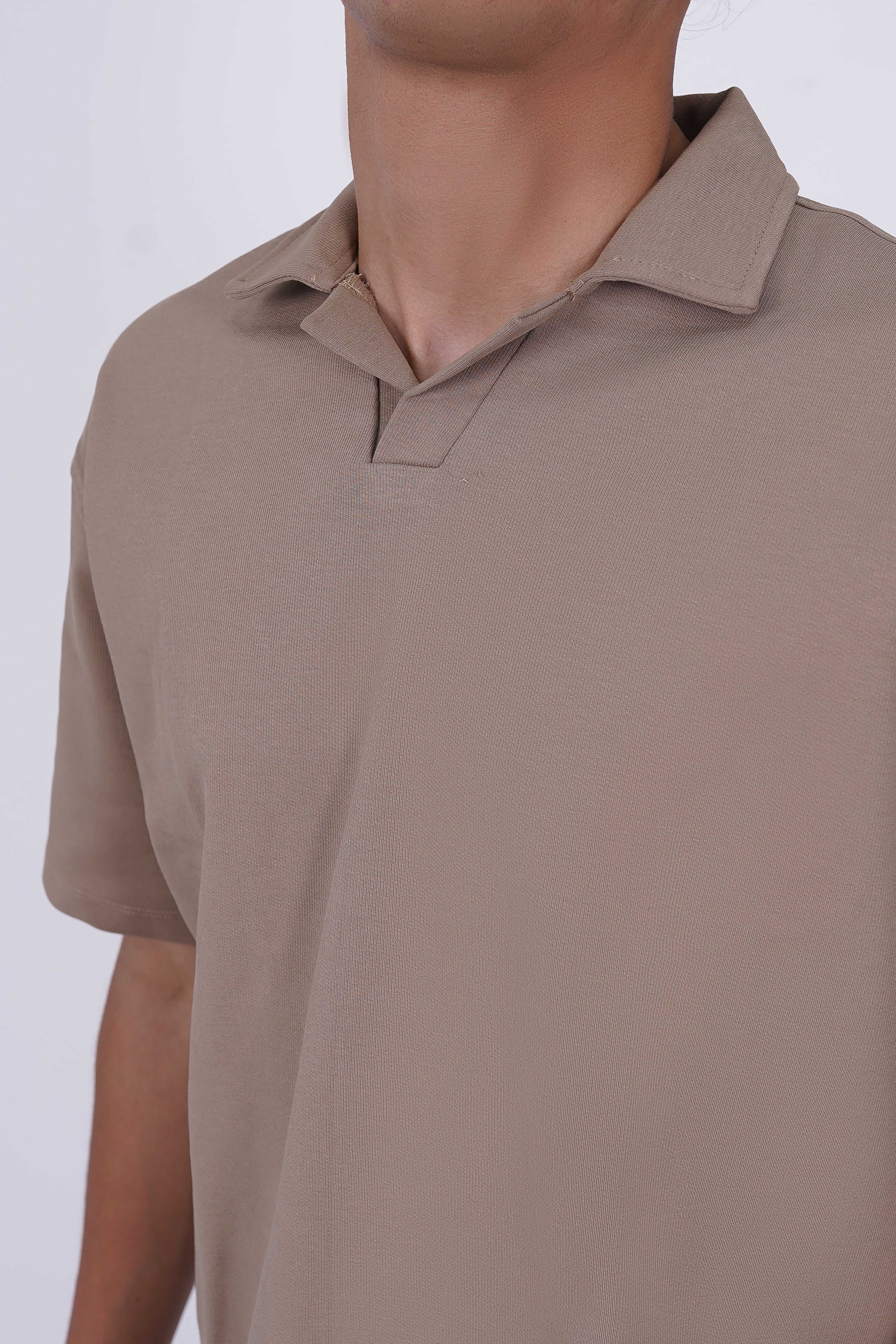 The Relaxed Piqué Lounge Set Beige
