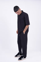 The Relaxed Piqué Lounge Set Black