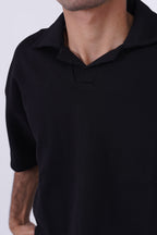 The Relaxed Piqué Lounge Set Black