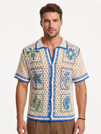 Artisan Embroidered Crochet Resort Shirt